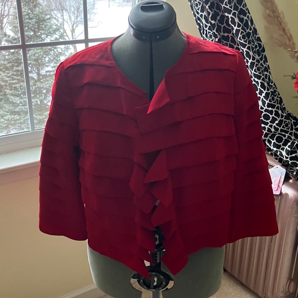 The Limited Red Ruffle Jacket - Picture 2 of 2